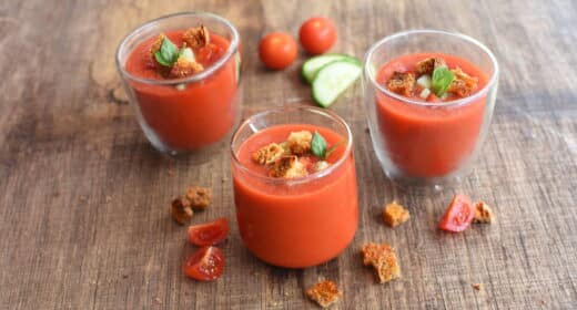 Gaspacho tomates/concombre et ses croûtons maison - 3210