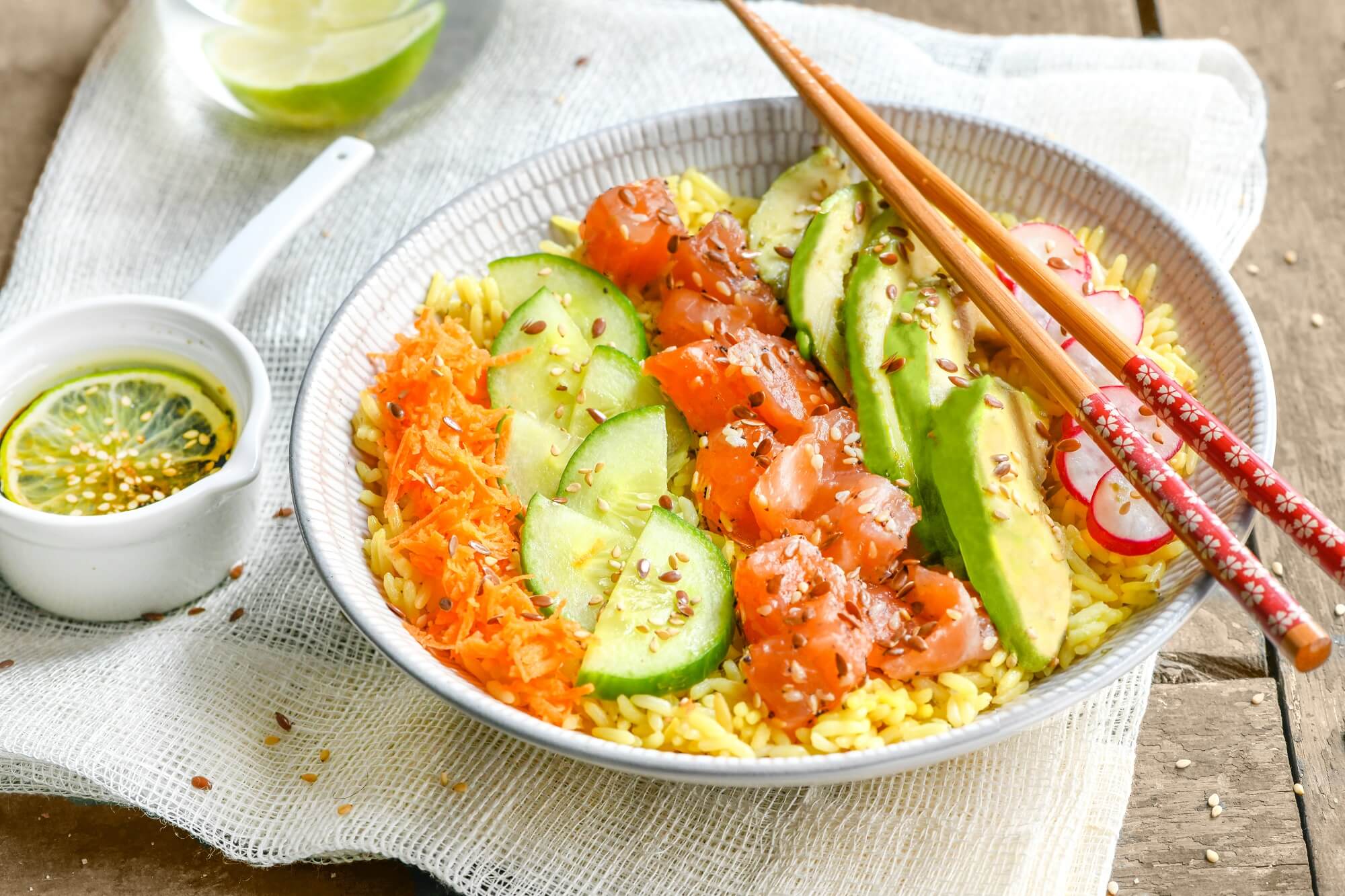 Poke bawl saumon